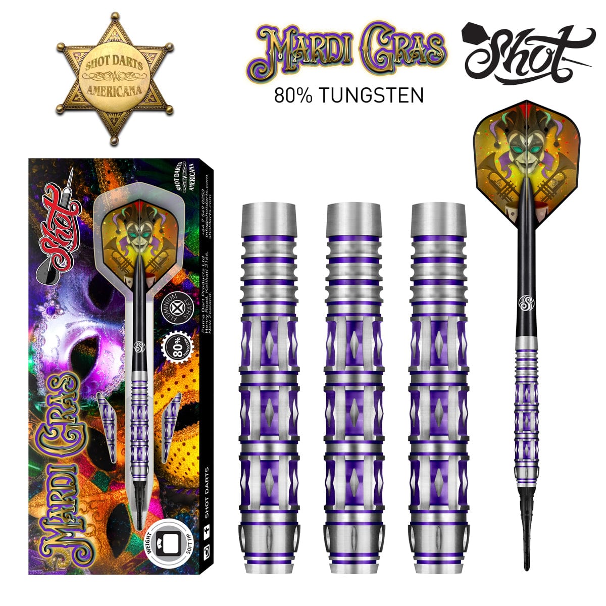 Shot! Americana Mardi Gras Soft Tip 80% Tungsten