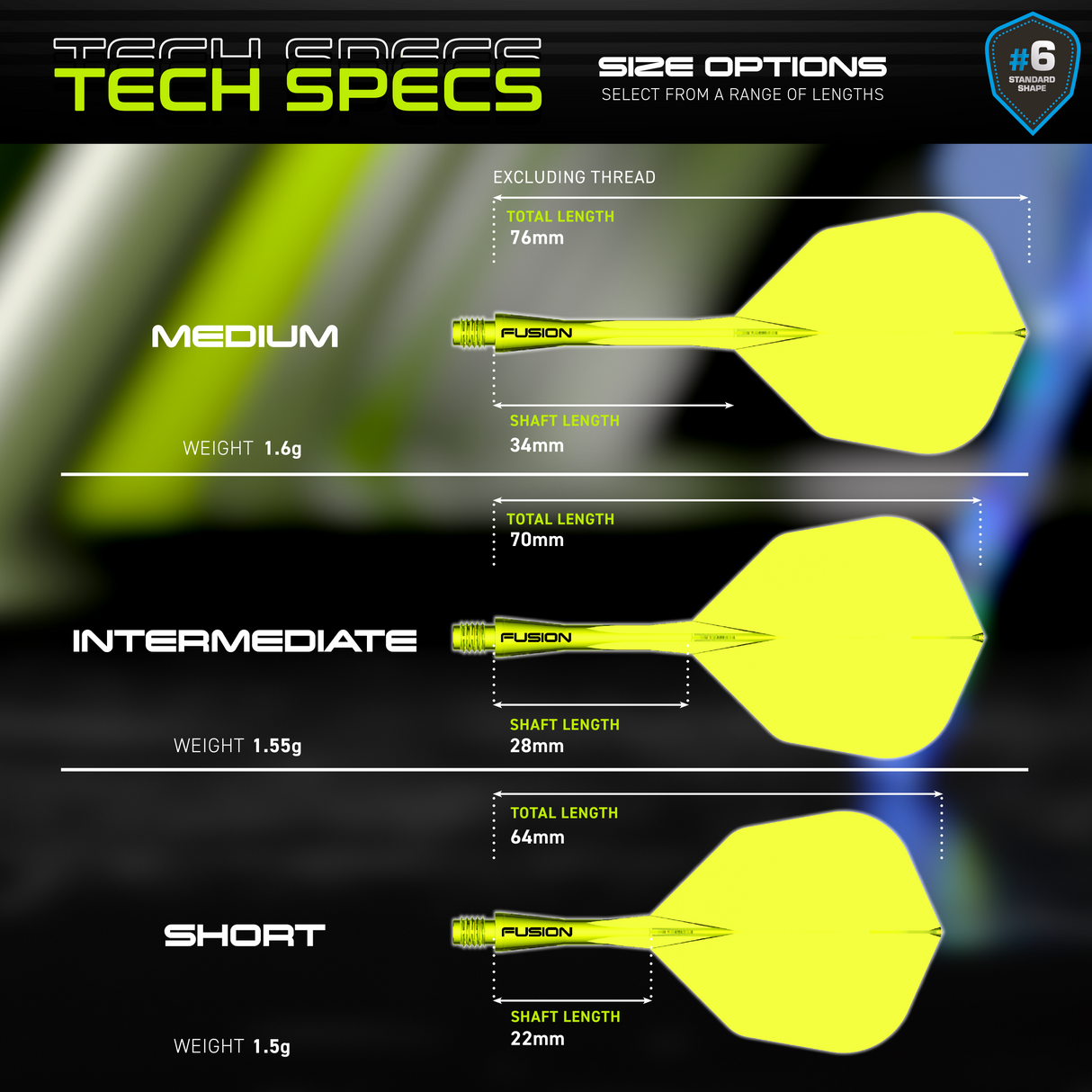 Winmau Fusion #6 Yellow