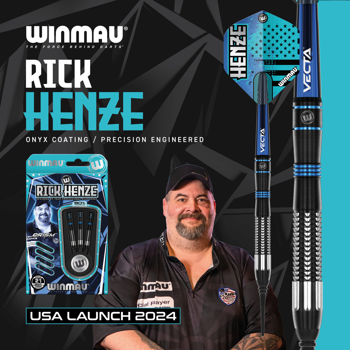 WINMAU RICK HENZE SOFT TIP DARTS - 21GM