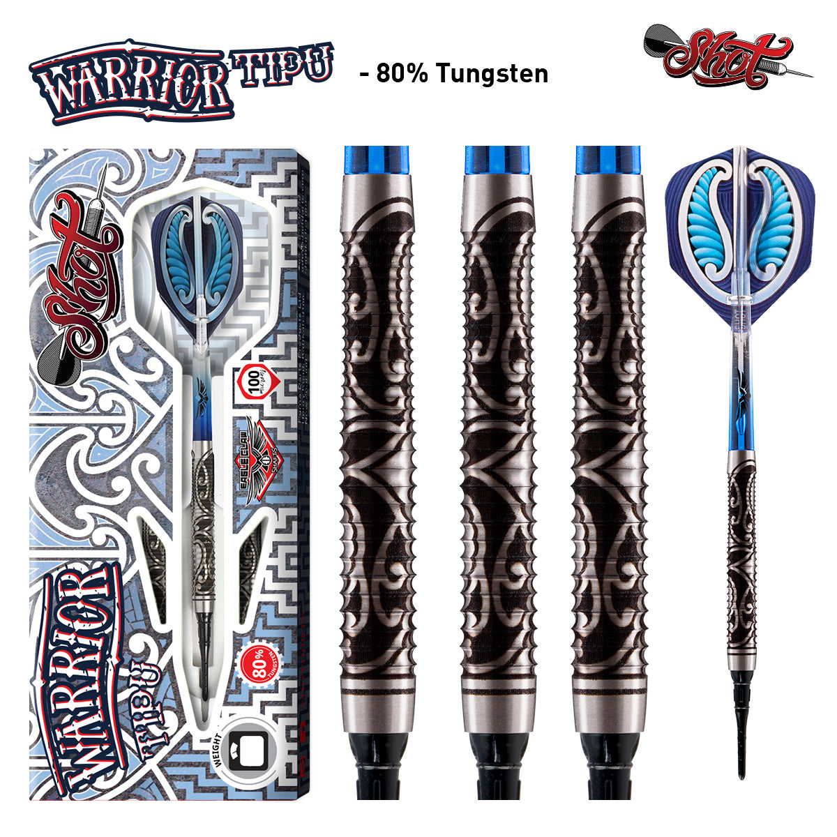 Shot! Warrior Tipu Soft Tip 80% Tungsten