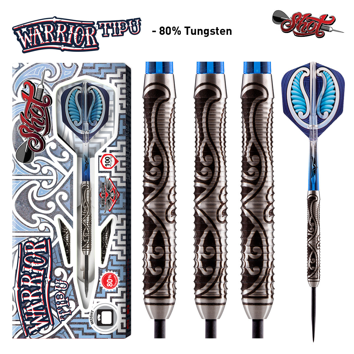 Shot! Warrior Tipu Steel Tip 80% Tungsten